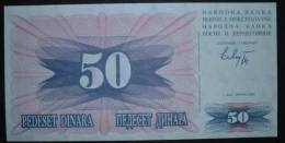 1992 Bosnia Banknote 50 Dinara UNC - Bosnie-Herzegovine