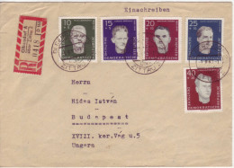 1960 1.8 Einschreiben Olbersdorf Nach Ungern, Yv. 479/83 - Cartas & Documentos