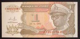 1993 Zaire 1 NK Banknote Leopard UNC - Zaire