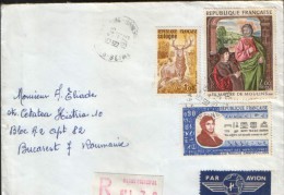 France-Registered  Letter Par Avion Circulated To Romania In 1973- Franking "rich" - Brieven En Documenten