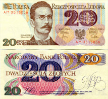 1982 Poland Banknote 20 Zlotys UNC - Pologne