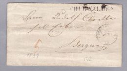 Heimat GR CHURWALDEN 1839-10-19 Brief Nach Bergün - ...-1845 Prephilately