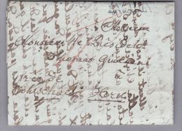 Heimat GR ENGADIN Blau 1843-06-24 Brief über Chur Nach Rorschach Horn - ...-1845 Prephilately