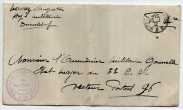 1922 - ENVELOPPE FM Avec RARE CACHET "HOPITAL MILITAIRE DUSSELDORF" - Cachets Militaires A Partir De 1900 (hors Guerres)