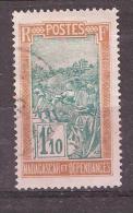 MADAGASCAR, 1927, Type Transport En Filanzane, Yvert N° 161, 1 F 10  Bistre / Vert , Obl, TB, Cote 2,50 Euros - Oblitérés