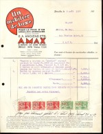 Factuur Facture Brief Lettre  - Mobilier De Luxe AMAX - Bruxelles 1937 - 1900 – 1949