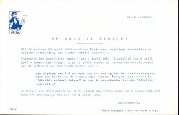 Factuur Facture Brief Lettre  - Verzekeringen AG - Bruxelles 1960 - Bank En Verzekering