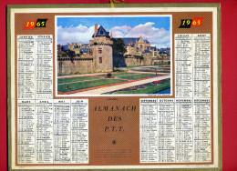 CALENDRIER 1965 VANNES  IMPRIMEUR OBERTHUR - Grand Format : 1961-70