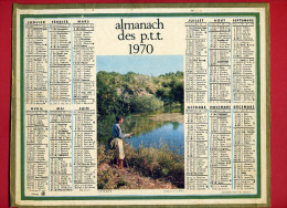 CALENDRIER 1970 LA PECHE IMPRIMEUR OBERTHUR - Grand Format : 1961-70