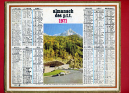 CALENDRIER 1971 ENTREE DU TUNNEL DU MONT BLANC IMPRIMEUR OBERTHUR - Grand Format : 1971-80