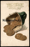 ALTE MÜNZEN POSTKARTE NEUJAHR PREUSSEN ENGLAND ÖSTERREICH FRANKREICH Coin Coins Billettes Münze Geld Billet Money - Münzen (Abb.)