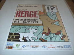 Tintin : Affiche Tout Hergé Welkenraedt 1991 - Hergé