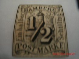 HAMBURG, SCOTT# 1, 1/2 S BLACK, UNUSED NGH - Hambourg