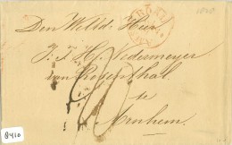 E.o. BRIEFOMSLAG Uit 1828 Van AMSTERDAM Aan NEDERMEIJER Van ROSENTHAL Te ARNHEM (8410) - ...-1852 Voorlopers