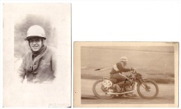 2 Fotos Bahnrennen München Um 1920 , Mit Autograph , Motorrad , Sandbahn , Speedway , Grasbahn !!! - Motos