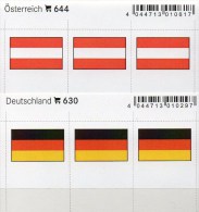 2x3 In Farbe Flaggen-Sticker Österreich+D 7€ Kennzeichnung Alben Karten Sammlungen LINDNER 630+644 Flags Austria Germany - Barbie