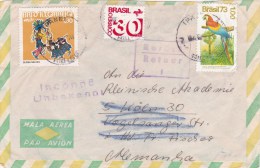 BRASIL - 1974 - ENVELOPPE AIRMAIL De RIO DE JANEIRO Pour KÖLN (GERMANY) - INCONNU => RETOUR (ZURÜCK) - Briefe U. Dokumente