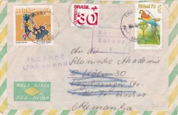 BRASIL - 1974 - ENVELOPPE AIRMAIL De RIO DE JANEIRO Pour KÖLN (GERMANY) - INCONNU => RETOUR (ZURÜCK) - Brieven En Documenten