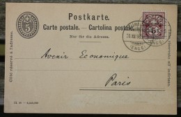 Carte Postale Postkarte Affranchie Pour Paris - Storia Postale