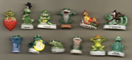 Lot De 12 Fèves Brillantes & Mates  GRENOUILLES Grenouille /FROG De Séries Différentes - Animaux