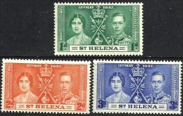 BRITISH SAINT HELENA KGVI CORONATION SET 1P - 3P FRESH MINT 1937 SG128-31 READ DESCRIPTION !! - Saint Helena Island