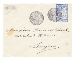 1913  Ganzsache Mit 1 Piastre Von Dedeagadj Nach Smyrne Mit Ak.Stempel - Brits-Levant