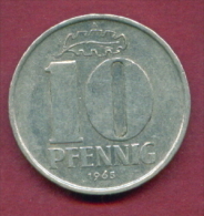 F2474 / - 10 Pfening 1965 (A) - DDR , Germany Deutschland Allemagne Germania - Coins Munzen Monnaies Monete - 10 Pfennig