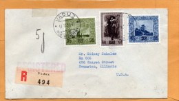 Liechtenstein 1954 Registered Cover Mailed To USA - Briefe U. Dokumente