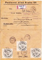 TCHECOSLOVAQUIE - 1963 - ENVELOPPE RECOMMANDEE De PRAGUE Pour KARLOVY VARY  => RETOUR (ZURÜCK) - Cartas & Documentos