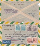 BRESIL - ENVELOPPE AIRMAIL De SANTOS Pour HAMBURG (GERMANY)  => RETOUR (ZURÜCK) - Lettres & Documents
