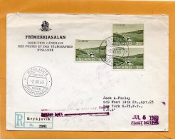 Iceland 1963 Registered Cover Mailed To USA - Lettres & Documents