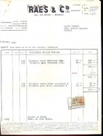 Factuur Facture Brief Lettre  - Vins RAES & Co - Bruxelles 1955 - 1950 - ...