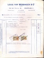 Factuur Facture Brief Lettre  - Vins Wijn Louis Van Weddingen & Co - Bruxelles 1955 - 1950 - ...