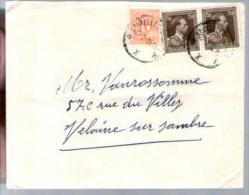 Belgique Lettre CAD Bruxelles 27-02-1958 / 3 Tp Pour Mr Vanrossomme Velaine Sur Sambre De Mr Meurant - Lettres & Documents