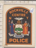 PO4492C# ADESIVO STICKERS PANINI 1980 - FIGURINE - ROCKVILLE CENTRE NY EXCELSIOR POLICE - Policia