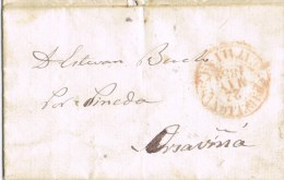 7788. Carta Entrea Pre Filatelica BARCELONA 1852 A Orsavinya - ...-1850 Voorfilatelie