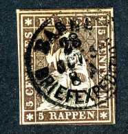 1766 Switzerland 1856 Michel #13 IIBysa  Used Scott #25 Black Thread ~Offers Always Welcome!~ - Gebraucht