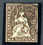 1770 Switzerland 1857 Michel #13 IIByma  Used Scott #36 Green Thread ~Offers Always Welcome!~ - Gebraucht