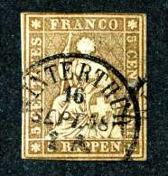 1781 Switzerland 1856 Michel #13 IIBysa  Used Scott #25  Black Thread ~Offers Always Welcome!~ - Gebraucht