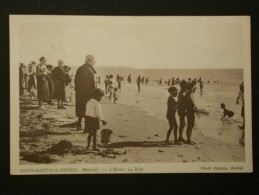 Ref2239 - CPA Animée De La Plage De Saint Martin De Bréhal (Manche) - L'heure Du Bain - Photo Patarin à Bréhal 1937 - Brehal