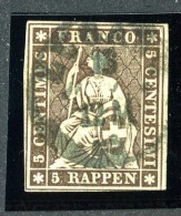 1844 Switzerland  Michel #13 IIBym  Used  Scott 36  ~Offers Always Welcome!~ - Used Stamps