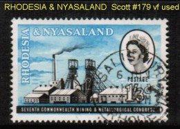 RHODESIA & NYASALAND   Scott  # 179  VF USED - Rhodesia & Nyasaland (1954-1963)