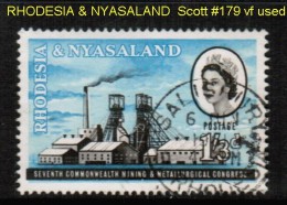 RHODESIA & NYASALAND   Scott  # 179  VF USED - Rodesia & Nyasaland (1954-1963)