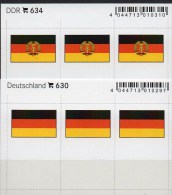 2x3 In Farbe Flaggen-Sticker DDR+BRD 7€ Zur Kennzeichnung Von Alben Karten Sammlungen LINDNER #630+634 Flags New Germany - Autres & Non Classés