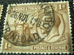 Trinidad And Tobago 1922 King George V And Britannia 1d - Used - Trinidad & Tobago (...-1961)