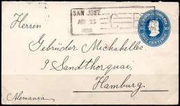 COSTA RICA 1908 - ENTIRE ENVELOPE Of 10 Centimos  COLUMBUS From San Jose To Hamburg, Germany - Costa Rica
