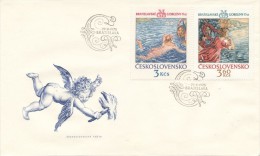 Czechoslovakia / First Day Cover (1975/10), Bratislava (1) - Theme: Bratislava Tapestries (Leander And Hera) - Mitología