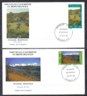 New Caledonia FDC Mi 791-792 Landscapes , Desert  , River  1986  Unused - Briefe U. Dokumente