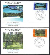 New Caledonia FDC Mi 777-778 Landscapes , Village , River And Forrest   1986  Unused - Brieven En Documenten