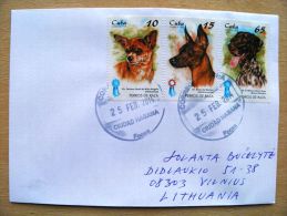 Postal Used Cover Sent  To Lithuania,  Fauna Animal Dogs Chien  Perros De Raza - Covers & Documents